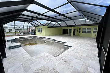 Large mansard style pool enclosure